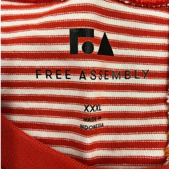 Free Assembly Men's XXXL Tank Top Off Set Strip Fall Orange & Cinnabar Colors - Picture 3 of 8